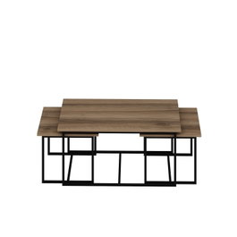 Levada Mesas Nido Nogal Tablero Melamina Metal 90x42x60 cm